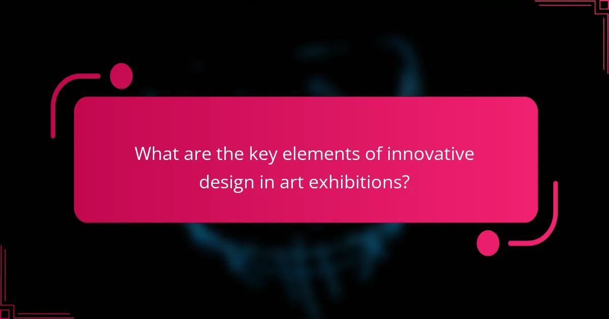 What are the key elements of innovative design in art exhibitions?