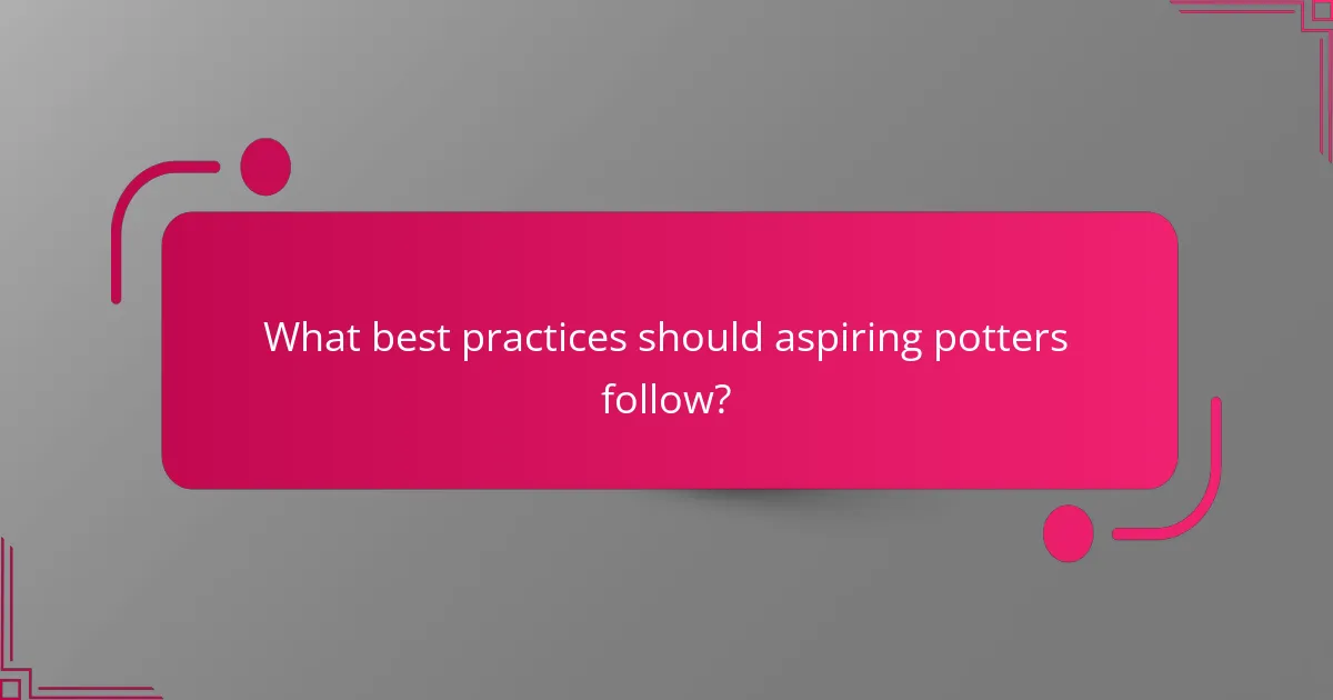 What best practices should aspiring potters follow?