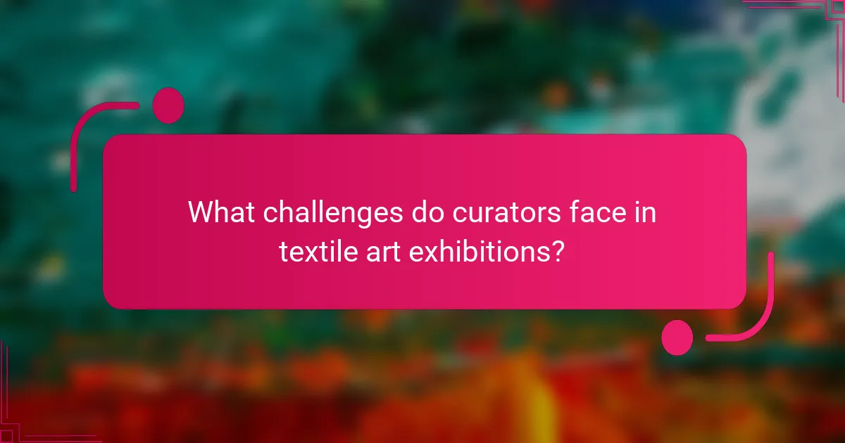 What challenges do curators face in textile art exhibitions?
