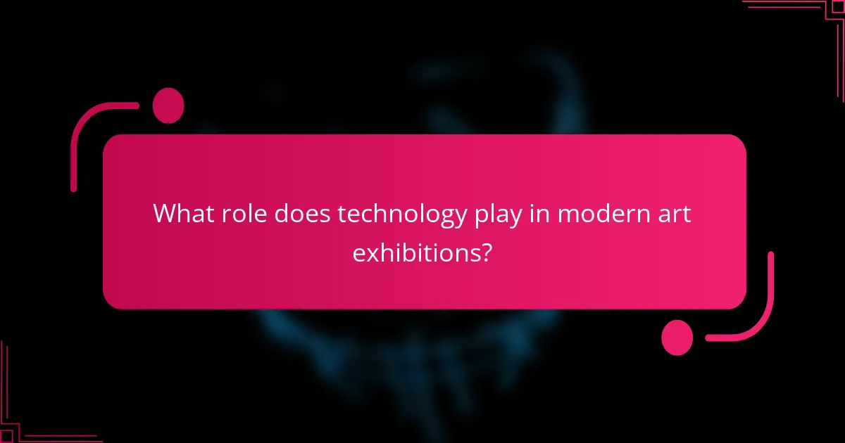 What role does technology play in modern art exhibitions?
