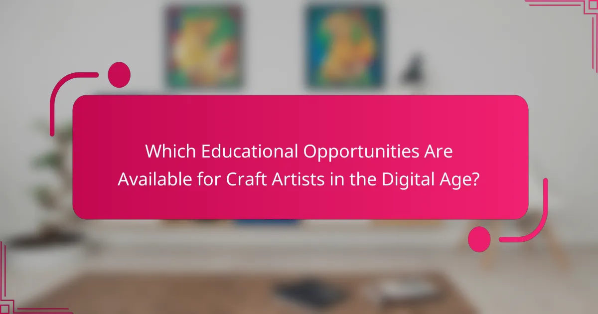 Which Educational Opportunities Are Available for Craft Artists in the Digital Age?