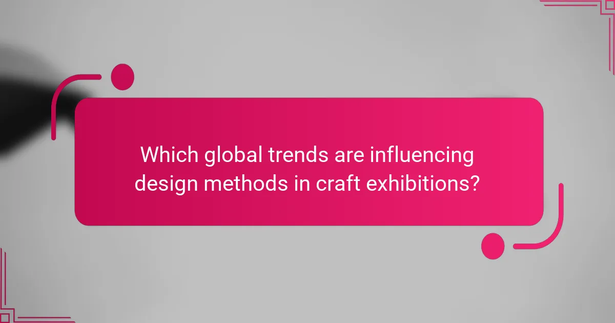 Which global trends are influencing design methods in craft exhibitions?